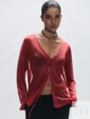 Полупрозрачный кардиган из вискозы на завязках Zarina ZR2505083303-21 фото 1