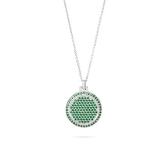 Колье Medallion Circle With Green Zircons - Silver JEWLIA