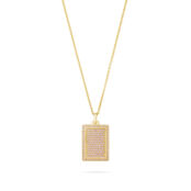 Колье Rectangle Medallion With Pink Zircons - Gold JEWLIA фото 1