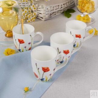 Набор кружек Zapel Fleurs des champs 4 предмета