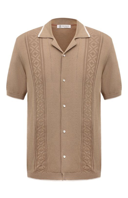 Хлопковая рубашка Brunello Cucinelli M29202605 фото 1