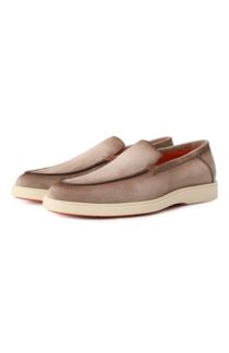Замшевые лоферы Detroit Santoni