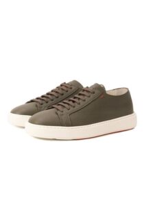 Кожаные кеды Cleanic Santoni