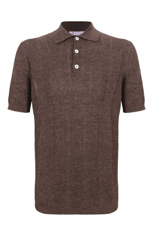 Поло изо льна и хлопка Brunello Cucinelli M2L707815 фото 1