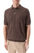 Поло изо льна и хлопка Brunello Cucinelli M2L707815 фото 3