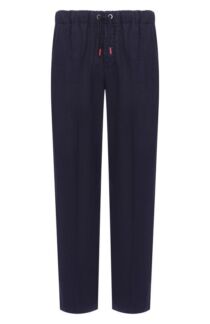 Брюки изо льна и хлопка Kiton