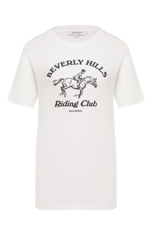 Хлопковая футболка Sporty and Rich T0089626255WH01 фото 1