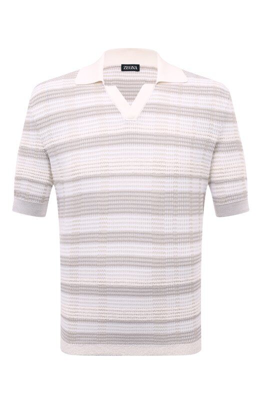 Поло из хлопка и шелка Zegna UDF63A7/C32 фото 1