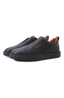 Кожаные кеды Cleanic Santoni