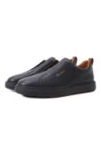 Кожаные кеды Cleanic Santoni MBCG219950CATLLD фото 1