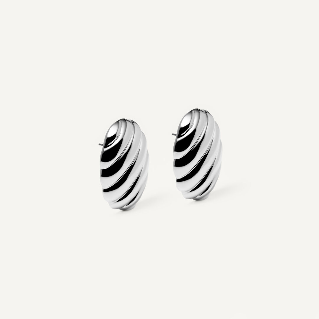 Серьги Curved Chubby Earrings – Silver PLAIN STUDIO фото 1