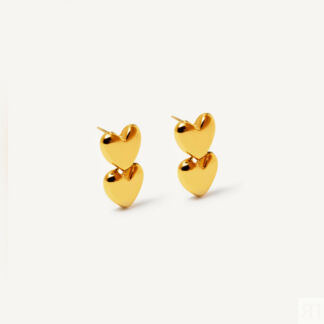 Серьги Double Heart Earrings - Gold MYSTIQUE MIRAGE