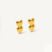 Серьги Double Heart Earrings - Gold MYSTIQUE MIRAGE фото 1