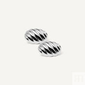 Серьги Curved Chubby Earrings – Silver PLAIN STUDIO фото 3