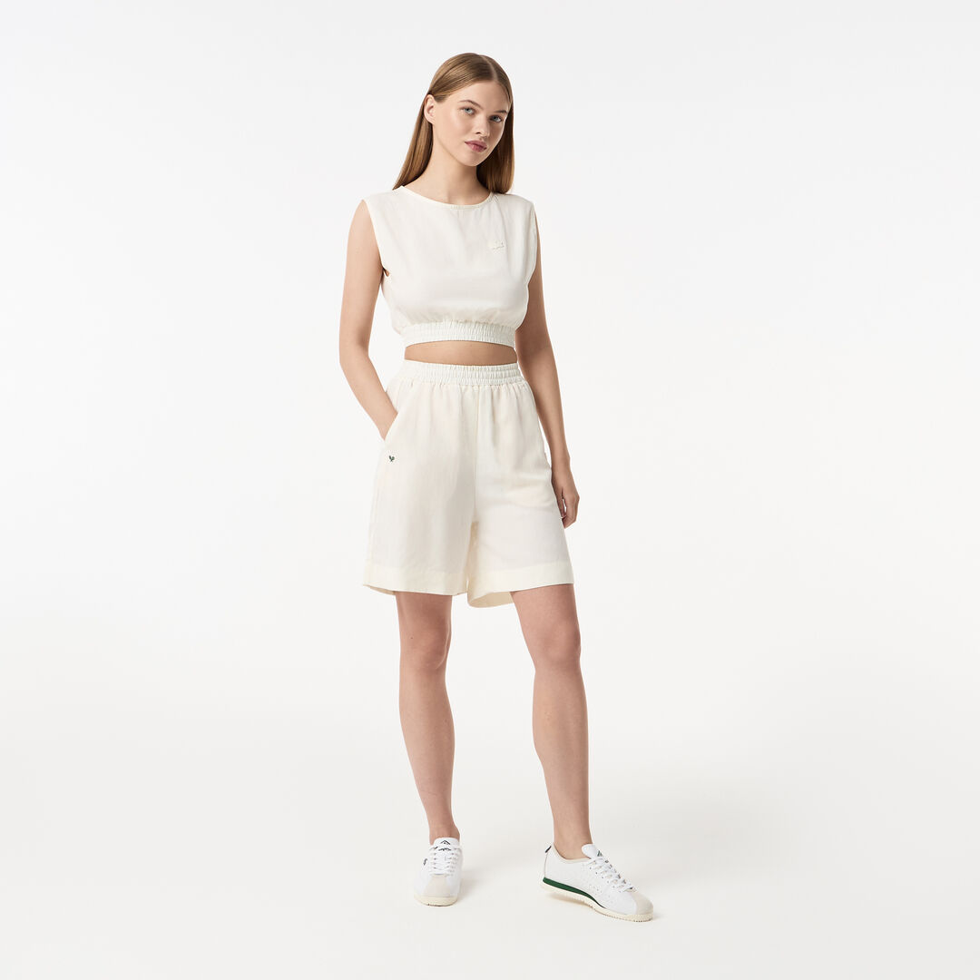 Женские бермуды Lacoste из смеси льна фото 1