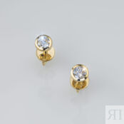 Серьги из жёлтого золота с выращенными бриллиантами e0312ps02210888 ЭПЛ Дай 8700001052535 фото 4