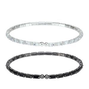 Женские браслеты (набор 2 шт.) EKONIKA EN40808-silver-black-25S фото 1