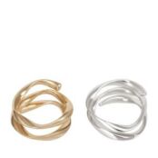 Женские кольца (набор 2 шт.) EKONIKA EN47607-silver-gold-25S фото 1