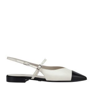 Женские балетки слингбэки EKONIKA PREMIUM PM09052CN-04-white-black-25S фото 1