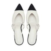 Женские балетки слингбэки EKONIKA PREMIUM PM09052CN-04-white-black-25S фото 4
