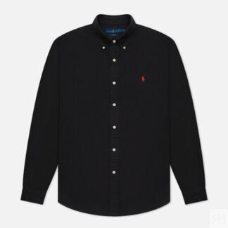 Мужская рубашка Polo Ralph Lauren Garment Dyed Oxford, цвет чёрный, размер