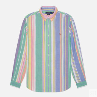 Мужская рубашка Polo Ralph Lauren Plaid Poplin Slim Fit, цвет зелёный, разм