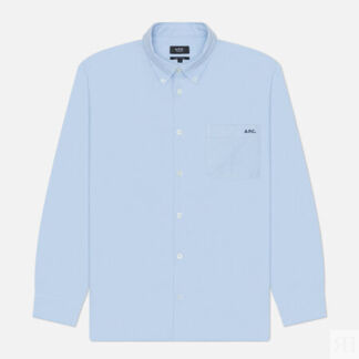 Мужская рубашка A.P.C. Mateo Logo, цвет голубой, размер L