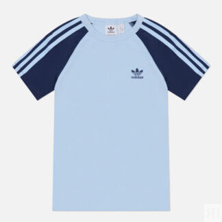 Женская футболка adidas Originals 3-Stripes Raglan Slim, цвет голубой, разм