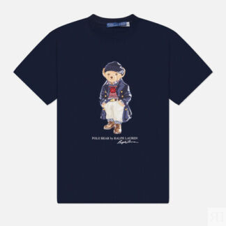 Женская футболка Polo Ralph Lauren Polo Bear Coat, цвет синий, размер L