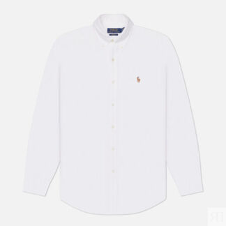 Мужская рубашка Polo Ralph Lauren Classic Oxford Custom Fit, цвет белый, ра