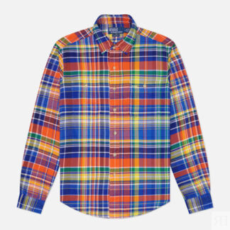 Мужская рубашка Polo Ralph Lauren Madras Classic Fit, цвет оранжевый, разме