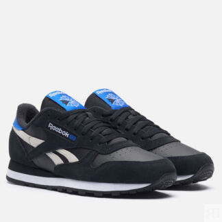 Мужские кроссовки Reebok Classic Leather, цвет чёрный, размер 44.5 EU