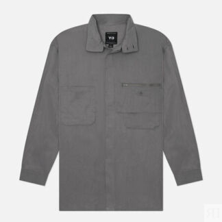 Мужская рубашка Y-3 Washed Twill Overshirt, цвет серый, размер L