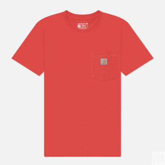 Женская футболка Carhartt Loose Fit Heavyweight K87 Pocket, цвет красный, р