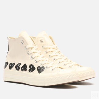 Кеды Converse x Comme des Garcons Play Chuck 70 Multi Heart Hi, цвет бежевы
