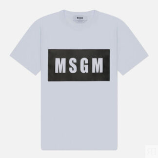 Женская футболка MSGM Box Logo, цвет белый, размер L
