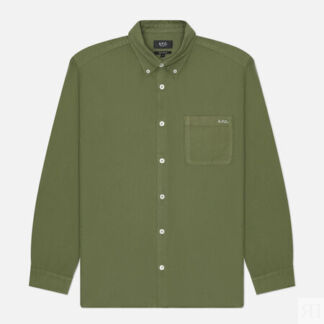 Мужская рубашка A.P.C. Mateo Logo, цвет оливковый, размер M