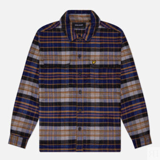 Мужская рубашка Lyle & Scott Check Flannel Overshirt, цвет синий, размер L