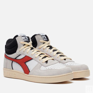 Мужские кроссовки Diadora Magic Basket Demi Cut Suede Leather, цвет белый,