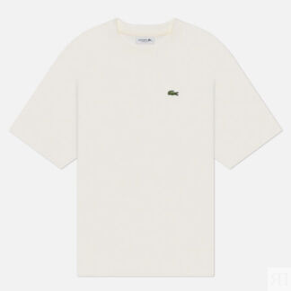 Женская футболка Lacoste Oversized Double Face Pique, цвет белый, размер M
