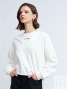 Комбинированный трикотажный свитшот zolla 025213710073 фото 5
