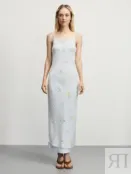 Двуслойное платье из тенселя с принтом Zarina ZR2506032904-332 фото 3