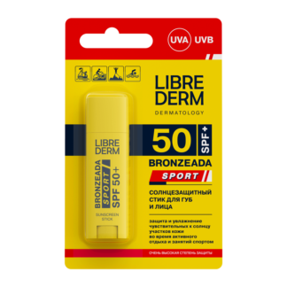 Солнцезащитный стик для губ и лица SPF 50+ Librederm SPORT 4,8 г