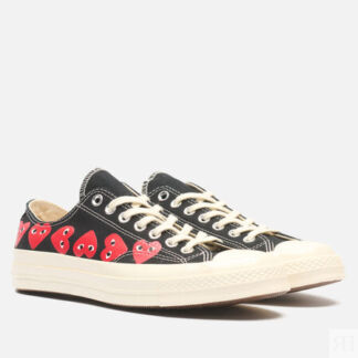 Кеды Converse x Comme des Garcons Play Chuck 70 Multi Heart Low, цвет чёрны