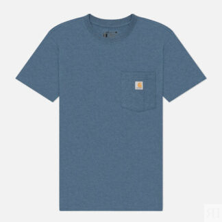Женская футболка Carhartt Loose Fit Heavyweight K87 Pocket, цвет синий, раз