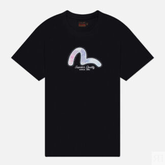 Женская футболка Evisu Seagull Foil Printed, цвет чёрный, размер L