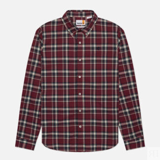 Мужская рубашка Timberland Stretch Poplin Check, цвет бордовый, размер L