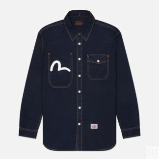Мужская рубашка Evisu Seagull Printed Denim, цвет синий, размер S
