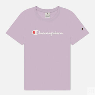 Женская футболка Champion Big Logo Crew Neck, цвет фиолетовый, размер L