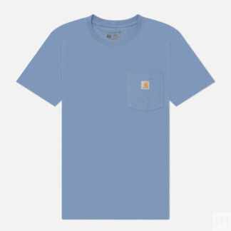 Женская футболка Carhartt Loose Fit Heavyweight K87 Pocket, цвет голубой, р